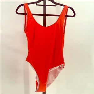 Onia Kelly one piece bathing suit solid flame swim